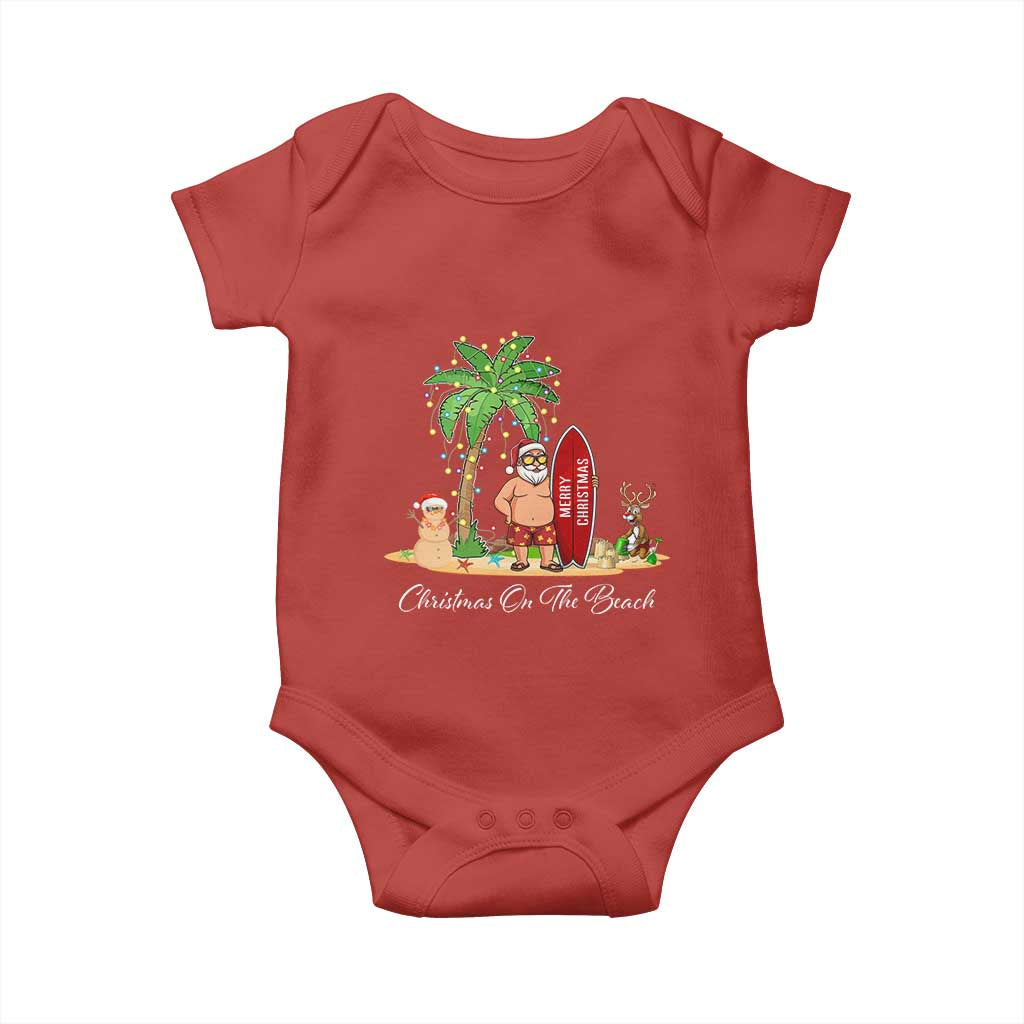 Hawaii Christmas Baby Onesie Christmas On The Beach Holiday Xmas Palm Tree