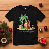 Hawaii Christmas T Shirt Christmas On The Beach Holiday Xmas Palm Tree - Wonder Print Shop