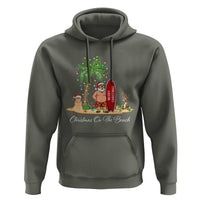 Hawaii Christmas Hoodie Christmas On The Beach Holiday Xmas Palm Tree