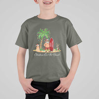 Hawaii Christmas T Shirt For Kid Christmas On The Beach Holiday Xmas Palm Tree - Wonder Print Shop
