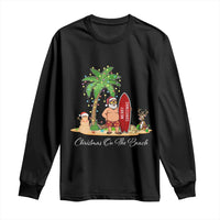 Hawaii Christmas Long Sleeve Shirt Christmas On The Beach Holiday Xmas Palm Tree