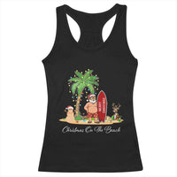 Hawaii Christmas Racerback Tank Top Christmas On The Beach Holiday Xmas Palm Tree
