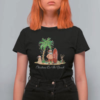 Hawaii Christmas T Shirt For Women Christmas On The Beach Holiday Xmas Palm Tree - Wonder Print Shop