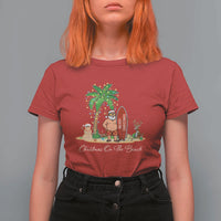 Hawaii Christmas T Shirt For Women Christmas On The Beach Holiday Xmas Palm Tree - Wonder Print Shop