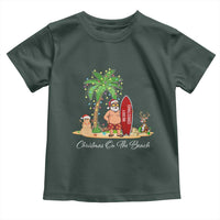 Hawaii Christmas Toddler T Shirt Christmas On The Beach Holiday Xmas Palm Tree