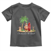 Hawaii Christmas Toddler T Shirt Christmas On The Beach Holiday Xmas Palm Tree