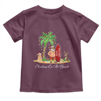 Hawaii Christmas Toddler T Shirt Christmas On The Beach Holiday Xmas Palm Tree
