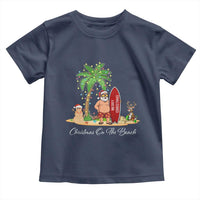 Hawaii Christmas Toddler T Shirt Christmas On The Beach Holiday Xmas Palm Tree