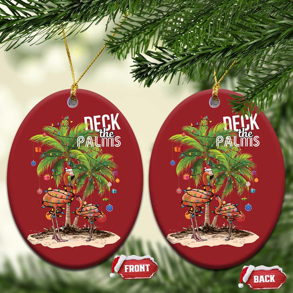 Mele Kalikimaka Hawaiian Christmas Christmas Ornament Deck The Palms Holiday Flamingo Beach Family Vacation In Hawaii - Wonder Print Shop