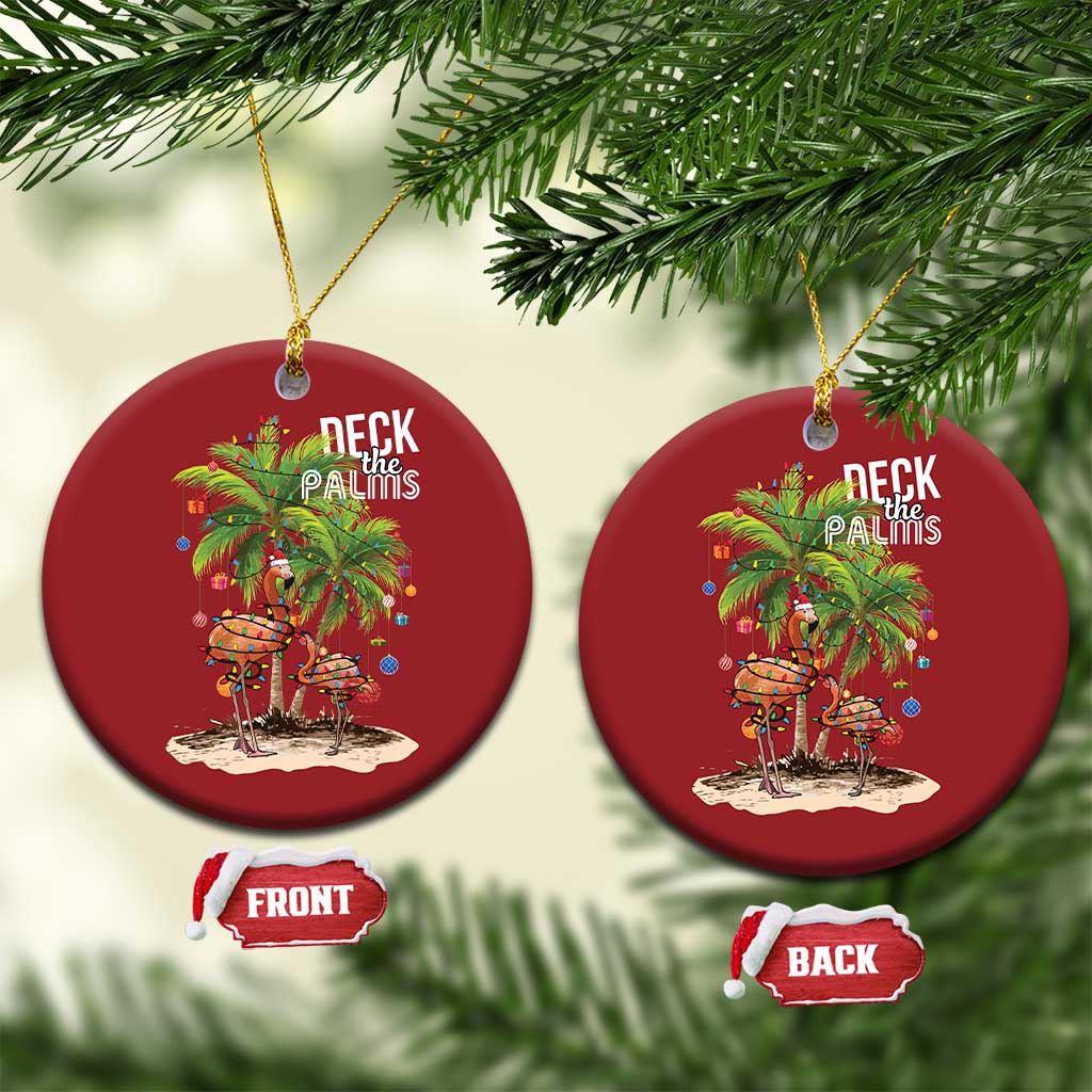 Mele Kalikimaka Hawaiian Christmas Christmas Ornament Deck The Palms Holiday Flamingo Beach Family Vacation In Hawaii - Wonder Print Shop