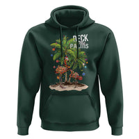 Mele Kalikimaka Hawaiian Christmas Hoodie Deck The Palms Holiday Flamingo Beach Family Vacation In Hawaii