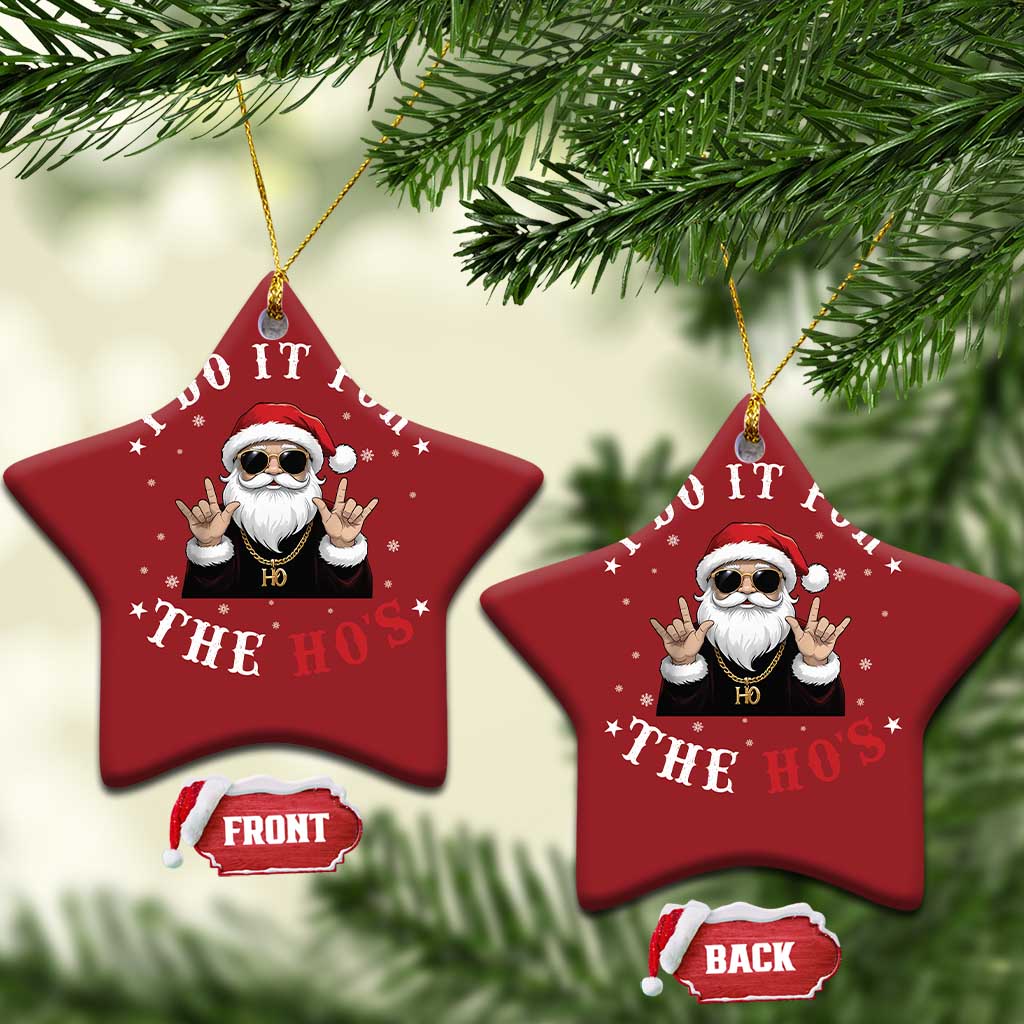 Funny Santa Xmas Christmas Ornament I Do It For The Ho's Rude Xmas - Wonder Print Shop