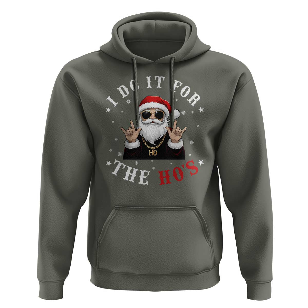 Funny Santa Christmas Hoodie I Do It For The Ho's Rude Xmas