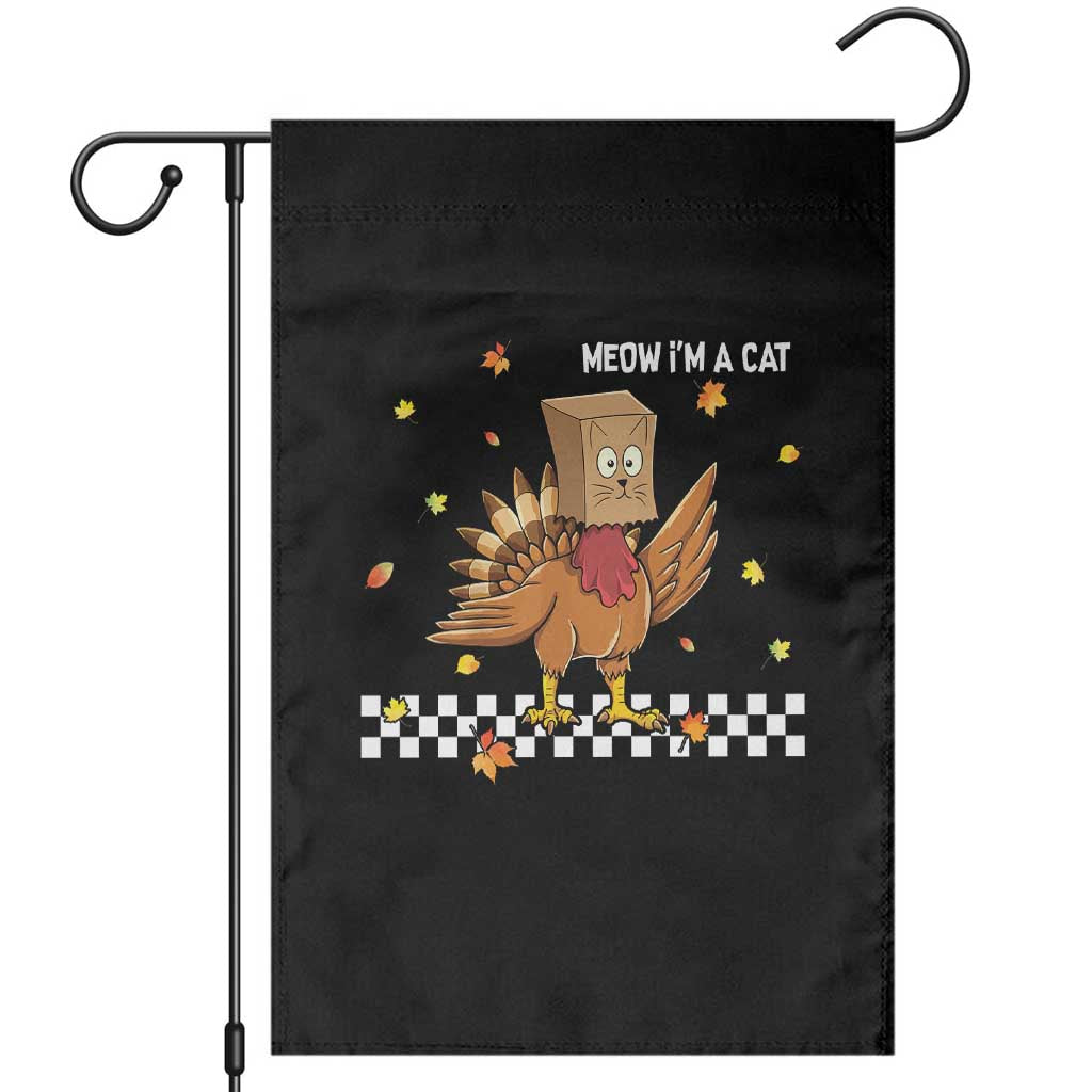 Turkey Cat Garden Flag Funny Thanksgiving Meow - Wonder Print Shop