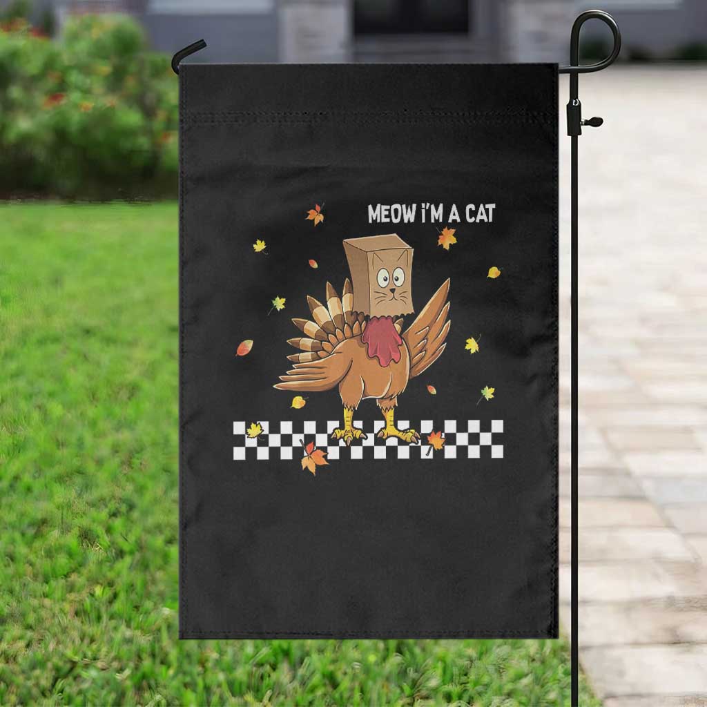 Turkey Cat Garden Flag Funny Thanksgiving Meow - Wonder Print Shop
