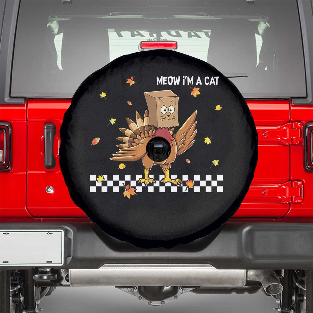 Turkey Cat Spare Tire Cover Funny Thanksgiving Meow - Wonder Print Shop