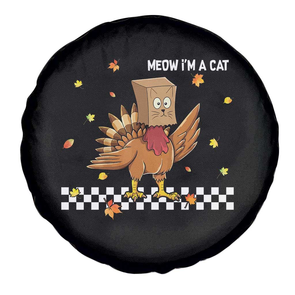 Turkey Cat Spare Tire Cover Funny Thanksgiving Meow - Wonder Print Shop