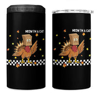 Turkey Cat 4 in 1 Can Cooler Tumbler Funny Thanksgiving Meow - Wonder Print Shop