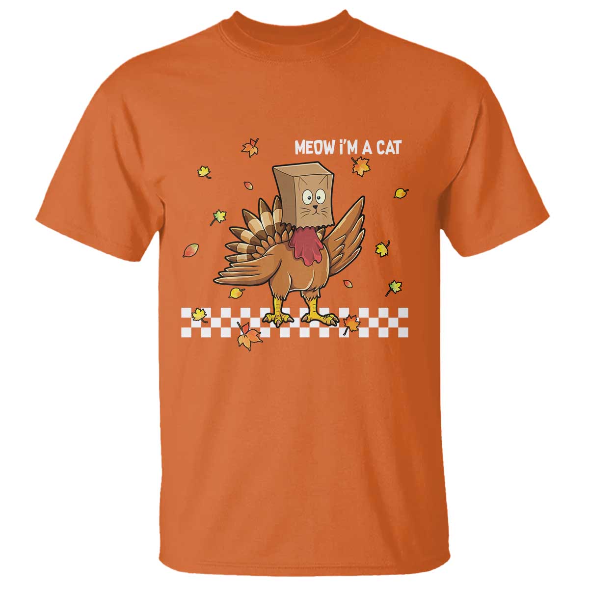Turkey Cat T Shirt Funny Thanksgiving Meow - Wonder Print Shop