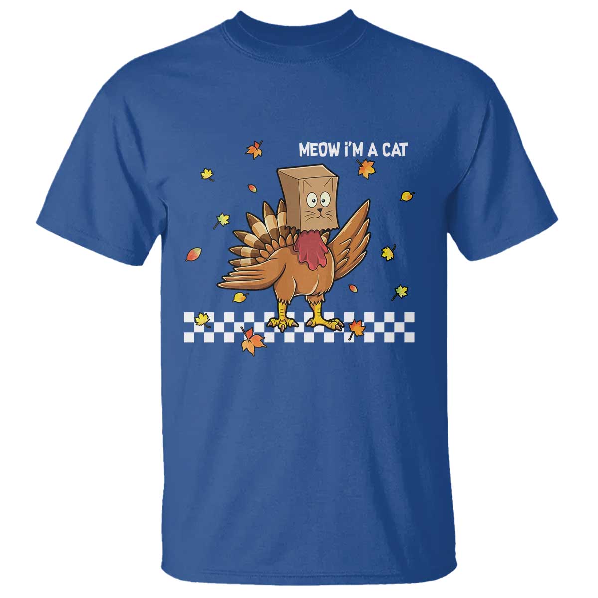 Turkey Cat T Shirt Funny Thanksgiving Meow - Wonder Print Shop