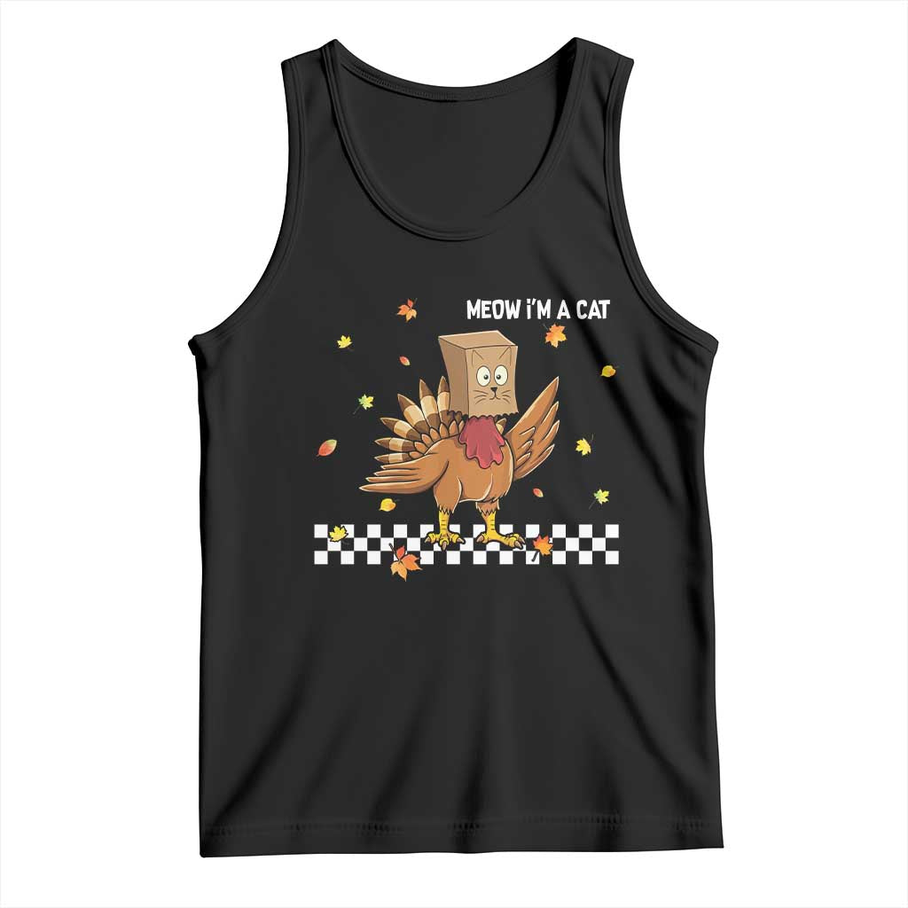 Turkey Cat Tank Top Funny Thanksgiving Meow - Wonder Print Shop