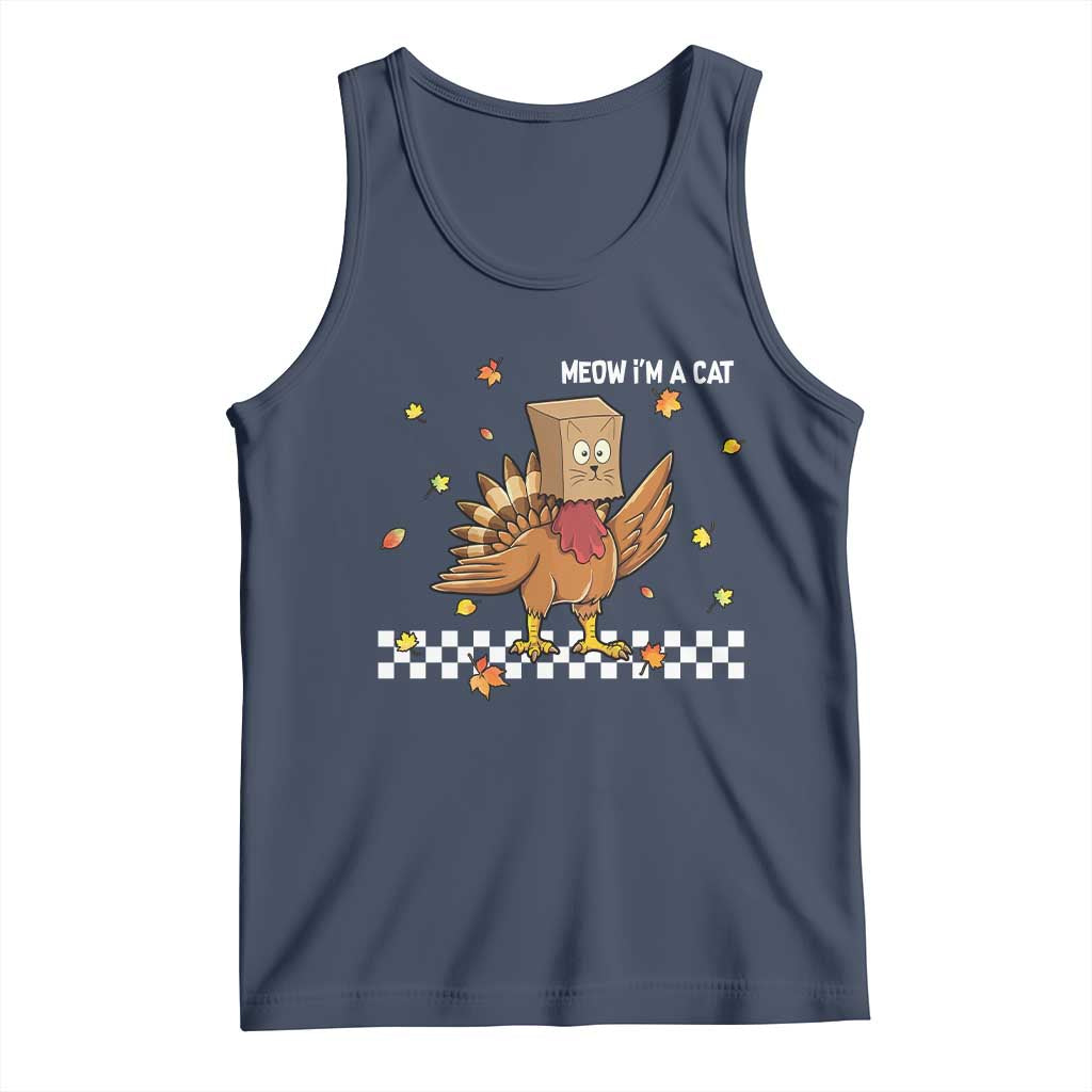 Turkey Cat Tank Top Funny Thanksgiving Meow - Wonder Print Shop