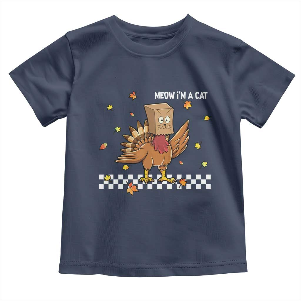 Turkey Cat Toddler T Shirt Funny Thanksgiving Meow - Wonder Print Shop