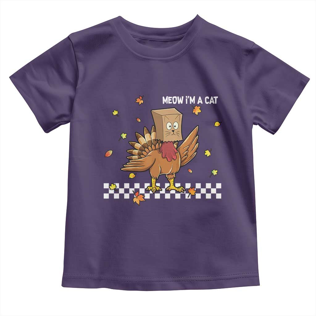 Turkey Cat Toddler T Shirt Funny Thanksgiving Meow - Wonder Print Shop