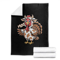 Funny Thanksgiving Throw Blanket Turkey Moo Cow Lovers - Wonder Print Shop