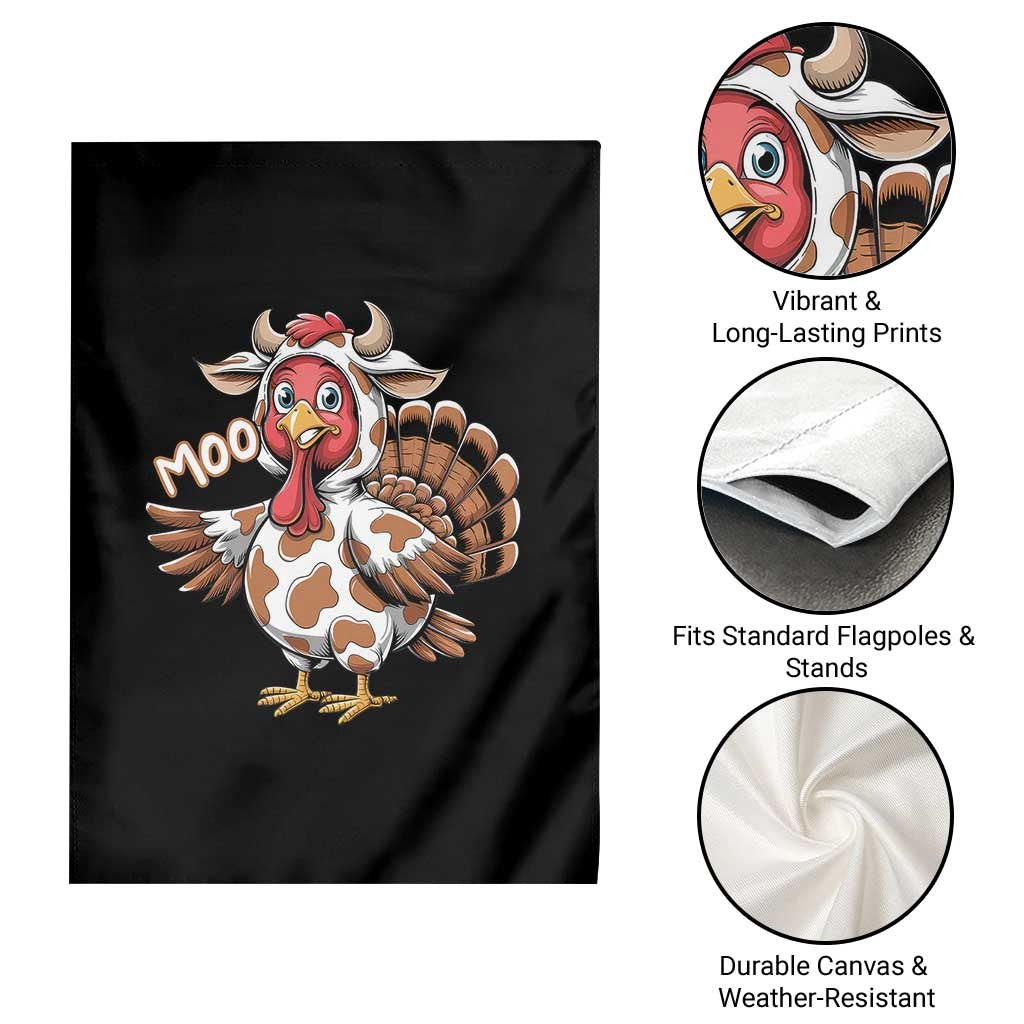 Funny Thanksgiving Garden Flag Turkey Moo Cow Lovers - Wonder Print Shop