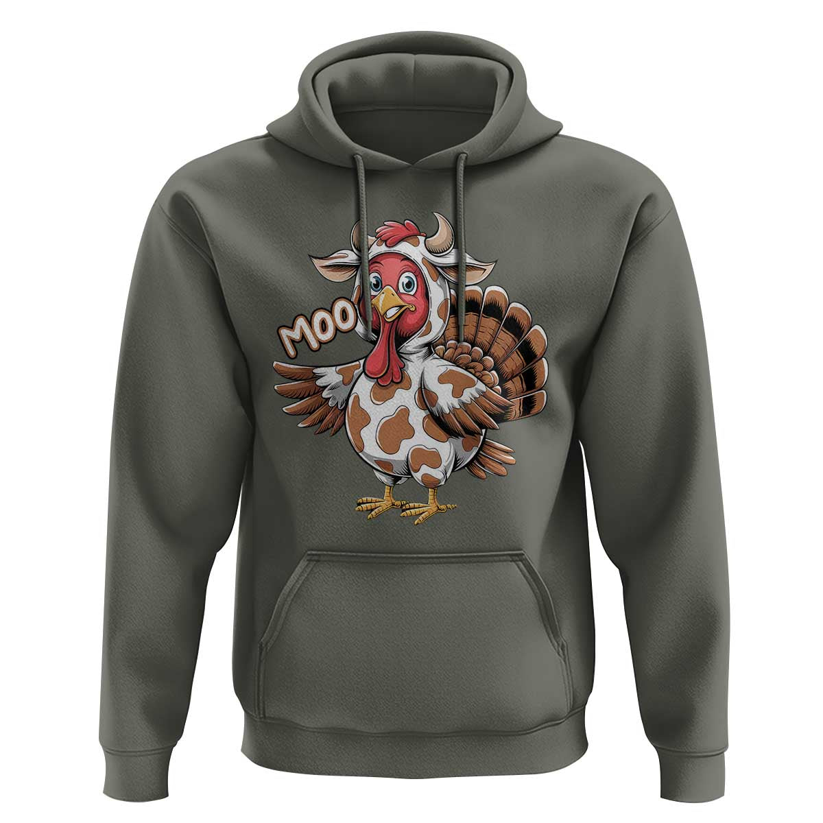Funny Thanksgiving Hoodie Turkey Moo Cow Lovers