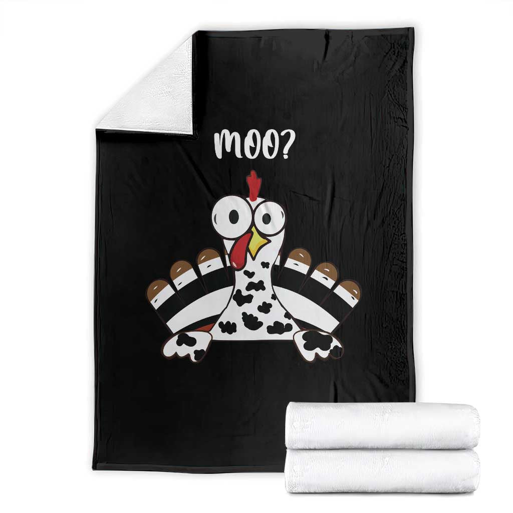 Funny Thanksgiving Throw Blanket Turkey Moo Cow Farmer Gift - Wonder Print Shop
