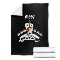 Funny Thanksgiving Throw Blanket Turkey Moo Cow Farmer Gift - Wonder Print Shop