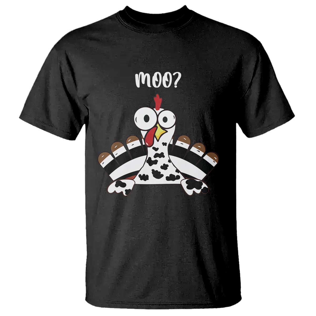Funny Thanksgiving T Shirt Turkey Moo Cow Farmer Gift - Wonder Print Shop