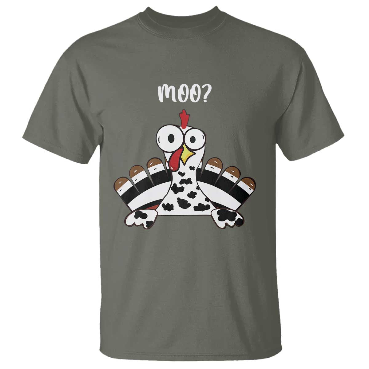 Funny Thanksgiving T Shirt Turkey Moo Cow Farmer Gift - Wonder Print Shop