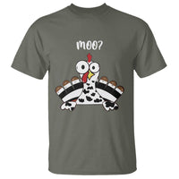 Funny Thanksgiving T Shirt Turkey Moo Cow Farmer Gift - Wonder Print Shop
