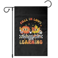 Autumn Teacher Garden Flag Retro Fall In Love With Learning Thanksgiving Pumpkin - Wonder Print Shop