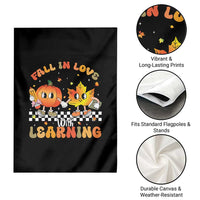 Autumn Teacher Garden Flag Retro Fall In Love With Learning Thanksgiving Pumpkin - Wonder Print Shop