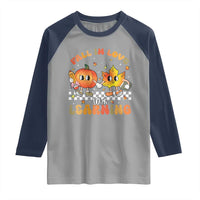 Autumn Teacher Raglan Shirt Retro Fall In Love With Learning Thanksgiving Pumpkin - Wonder Print Shop