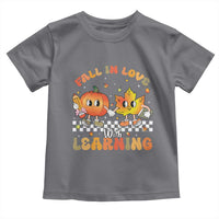 Autumn Teacher Toddler T Shirt Retro Fall In Love With Learning Thanksgiving Pumpkin - Wonder Print Shop