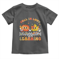 Autumn Teacher Toddler T Shirt Retro Fall In Love With Learning Thanksgiving Pumpkin - Wonder Print Shop