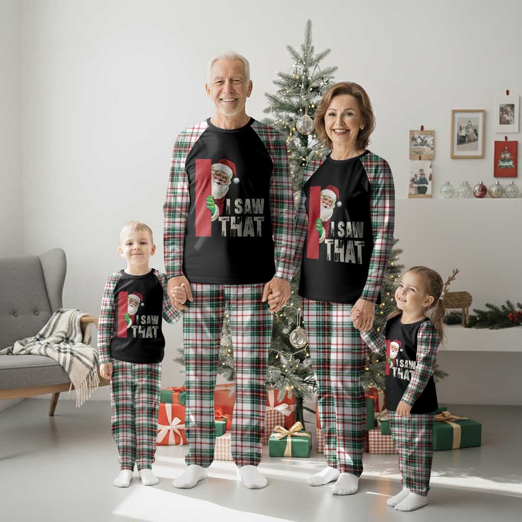 Funny Santa Plaid Pajama Set I Saw That Vintage Retro Style - Wonder Print Shop