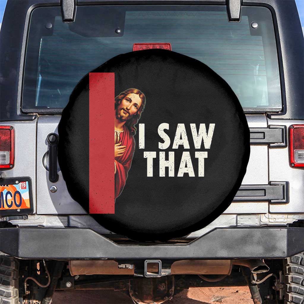 Funny Jesus I Saw That Spare Tire Cover Retro Christian Meme