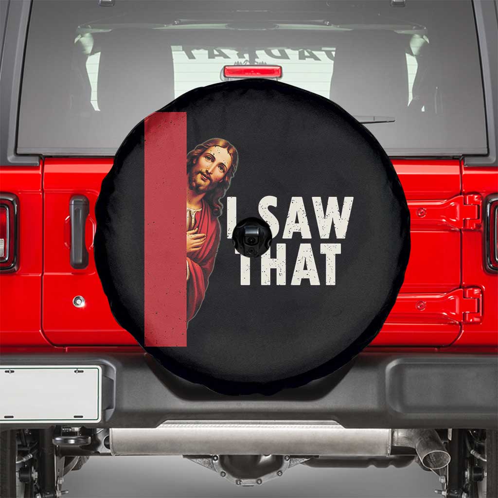 Funny Jesus I Saw That Spare Tire Cover Retro Christian Meme