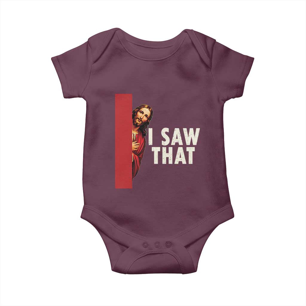 Funny Jesus I Saw That Baby Onesie Retro Christian Meme
