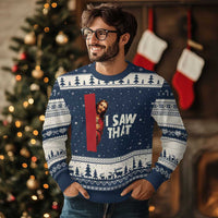 Funny Jesus I Saw That Ugly Christmas Sweater Retro Christian Meme