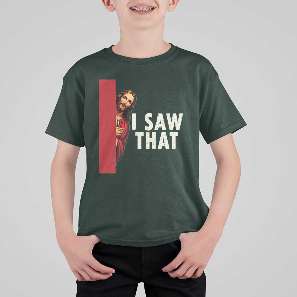 Funny Jesus I Saw That T Shirt For Kid Retro Christian Meme