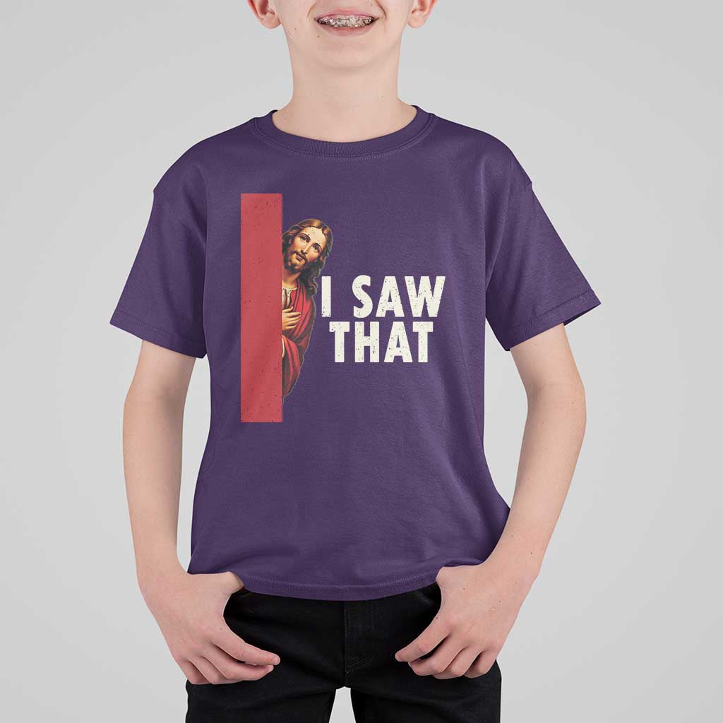Funny Jesus I Saw That T Shirt For Kid Retro Christian Meme