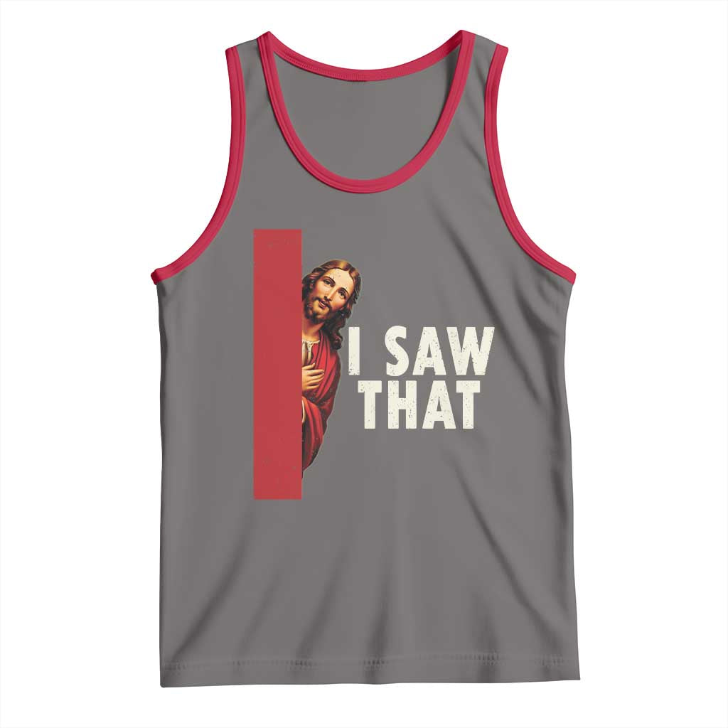 Funny Jesus I Saw That Tank Top Retro Christian Meme