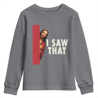 Funny Jesus I Saw That Youth Sweatshirt Retro Christian Meme